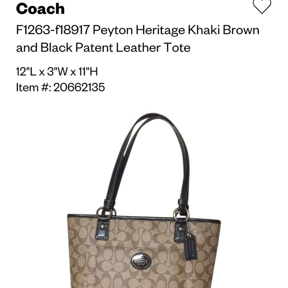 Coach Peyton Heritage Tote - Picture 7 of 7